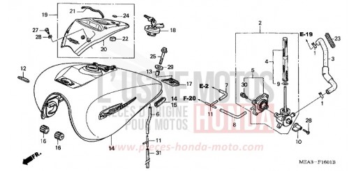 RESERVOIR A CARBURANT (VTX1300S4/5/6/7) VTX1300S7 de 2007